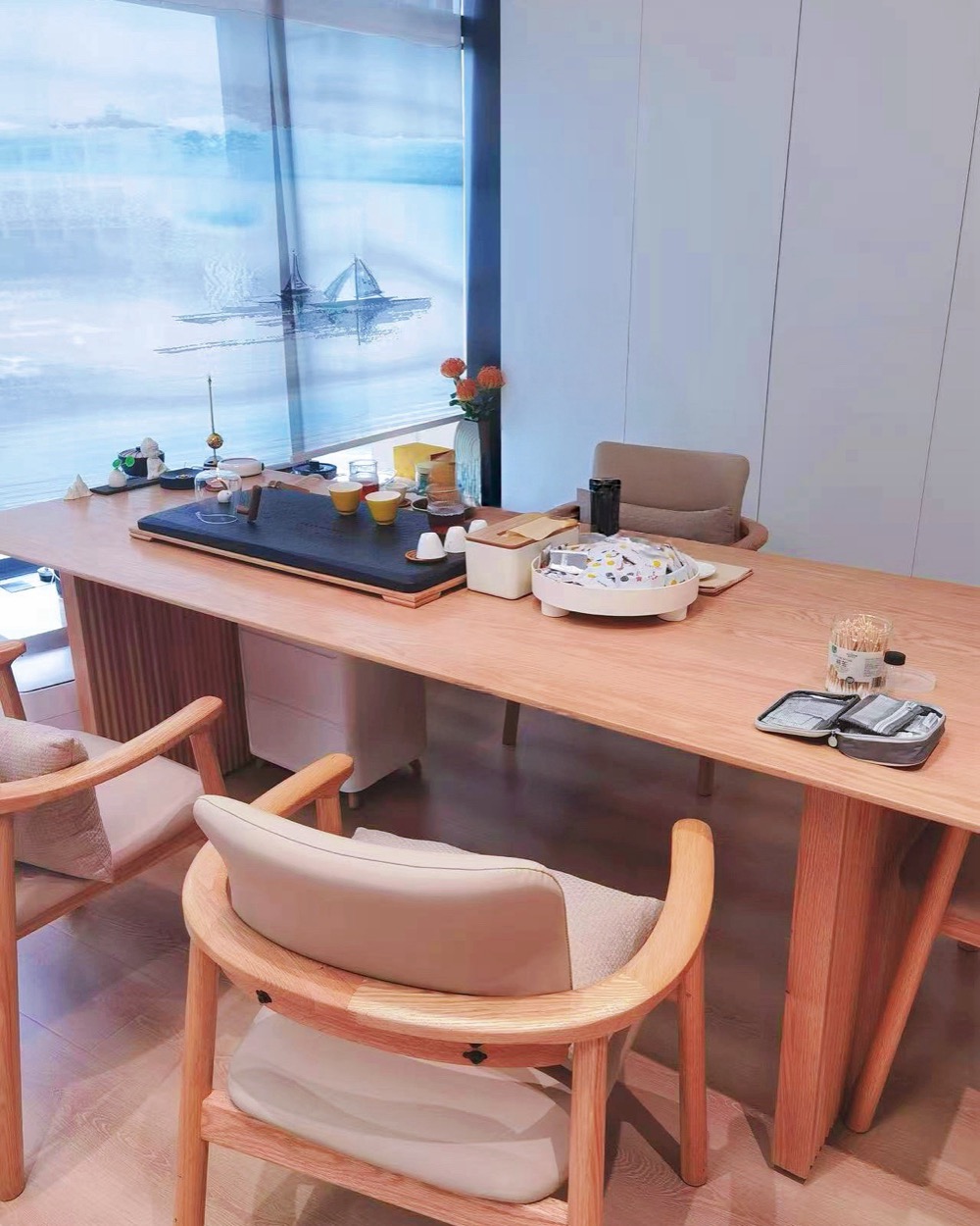 The consulting table at her practice in China